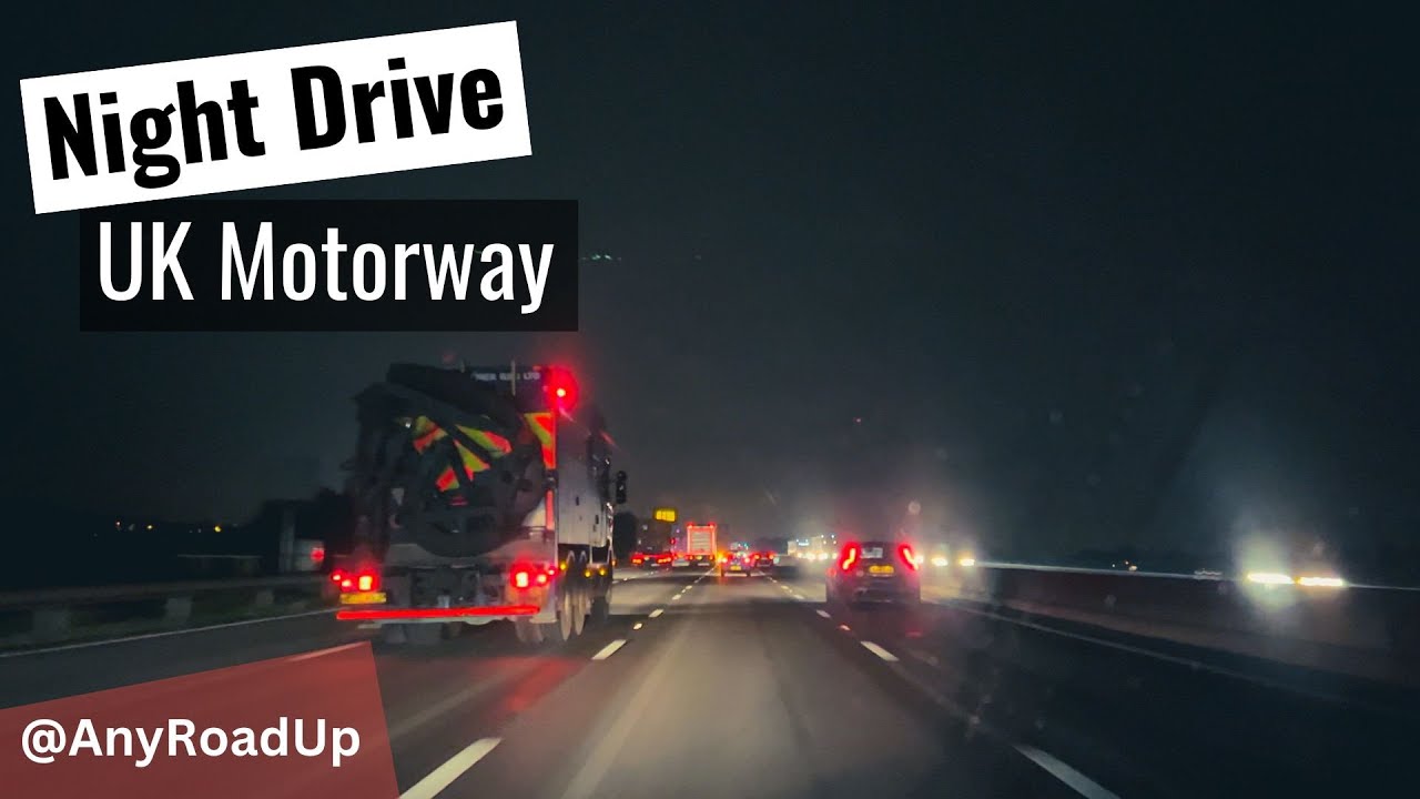 4K NIGHT DRIVE on the M6 MOTORWAY  |  ASMR Dash cam