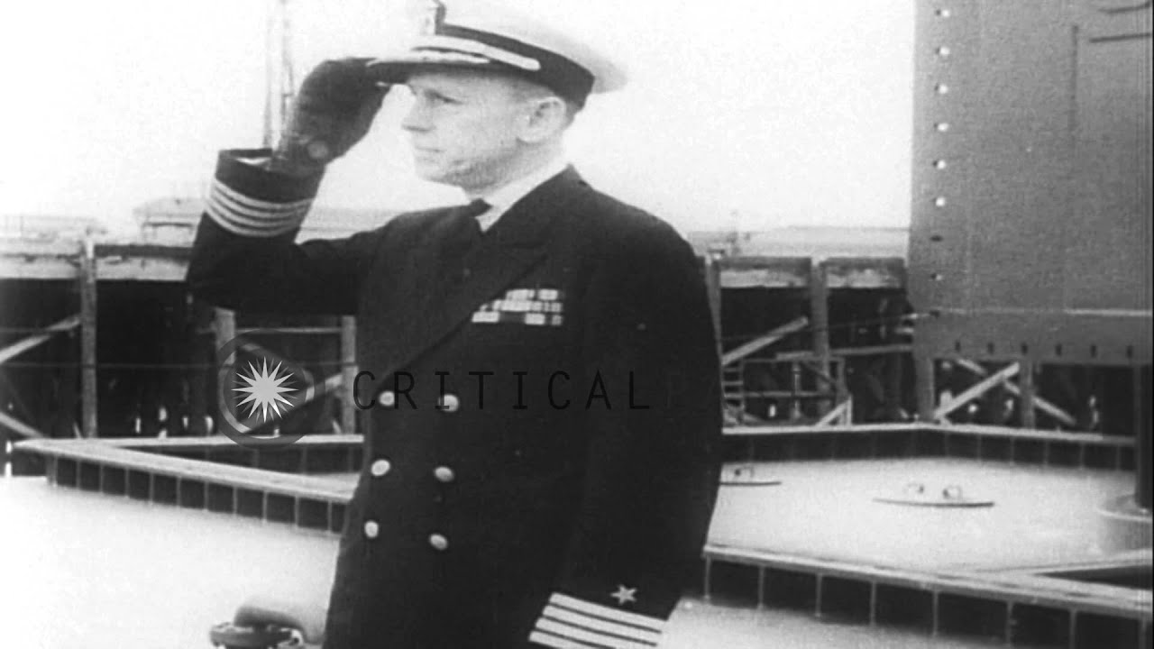 Floating dry docks for repairs in the Pacific Ocean with USS Cleveland, CL-55, du...HD Stock Footage
