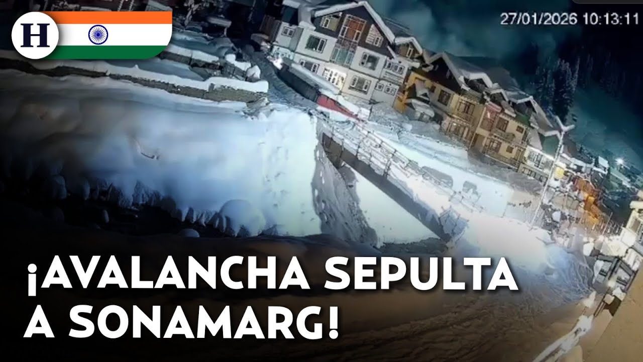 ¡El Himalaya se vino abajo! Momento exacto de la avalancha que sepultó Sonamarg en la India