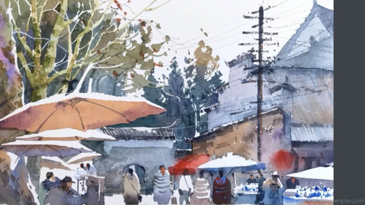 Watercolor landscape ✨ Chinese market