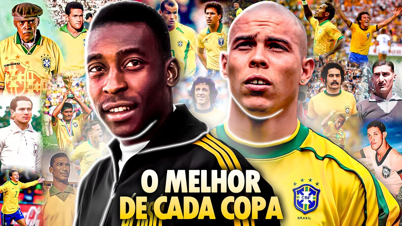 O MELHOR jogador da Seleção Brasileira em CADA Copa do Mundo (de 1930 a 2022)