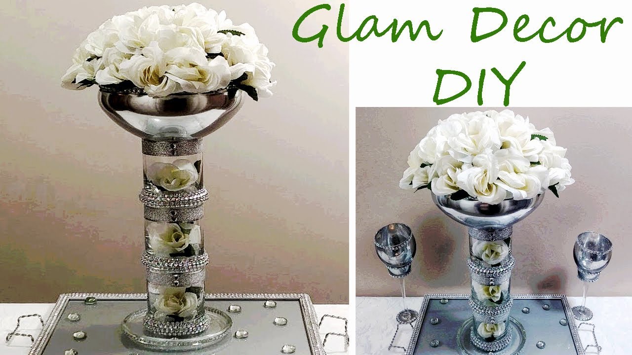 Dollar Tree DIY Tall Glam Bling Wedding Centerpiece