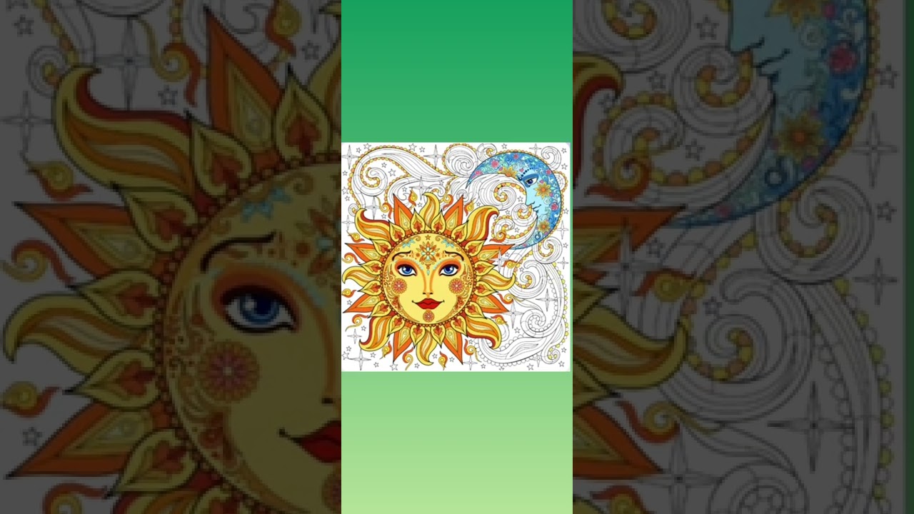 sun & moon 🌝🌚 drawing colouring || amazing sun with moon tutorial /epi-(19)