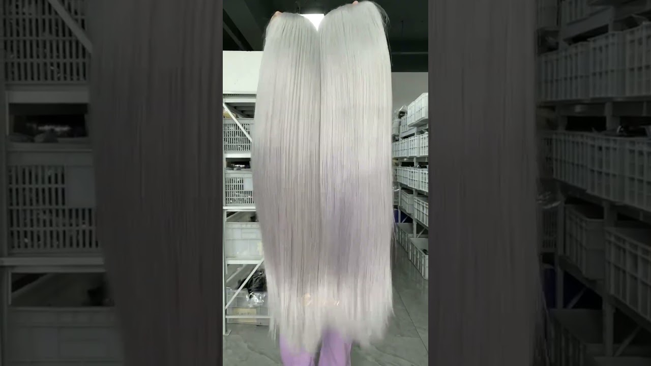 24in gray SS 13x6 Transparent lace frontal wig China Hair Factory Hair Supplier- My Dream Hair