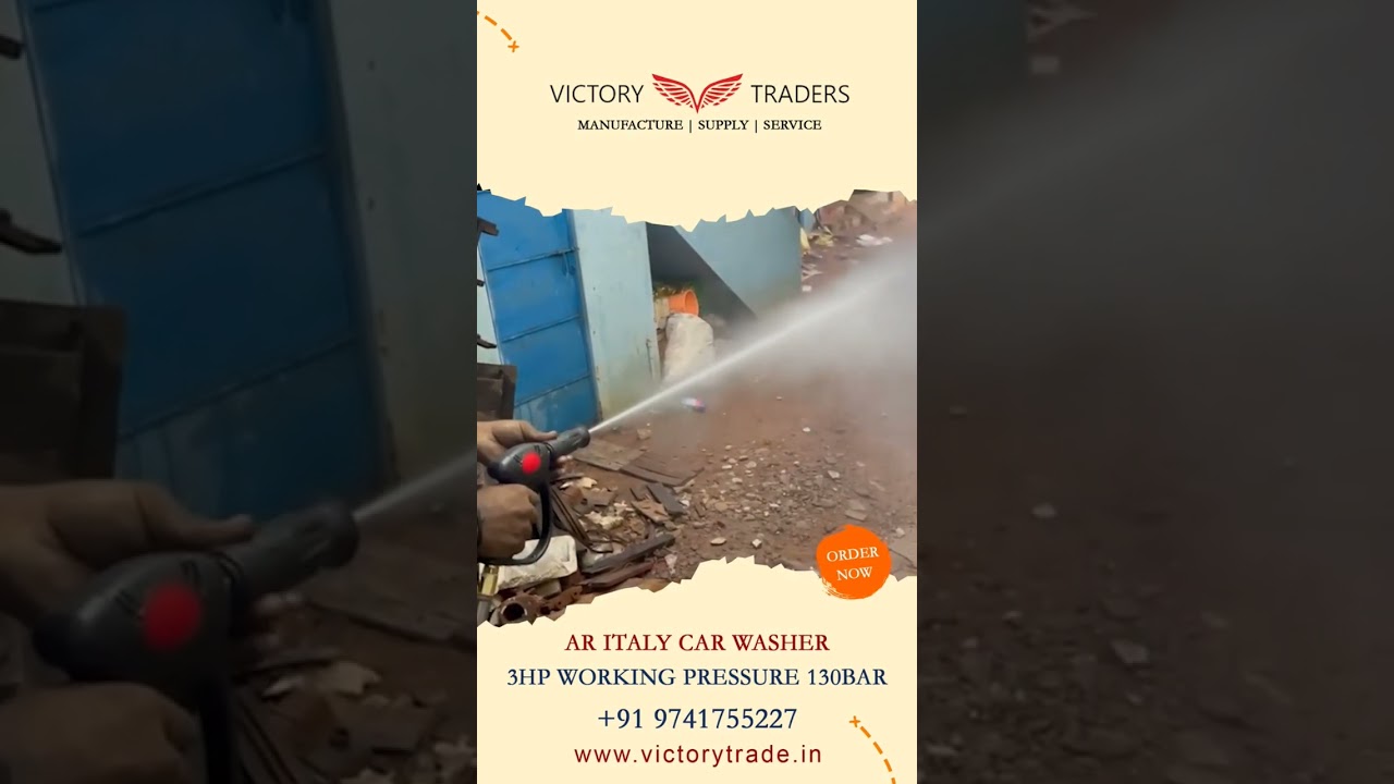 AR Italy car washer 3HP working pressure 130bar | 9741755227 | www.victorytrade.in