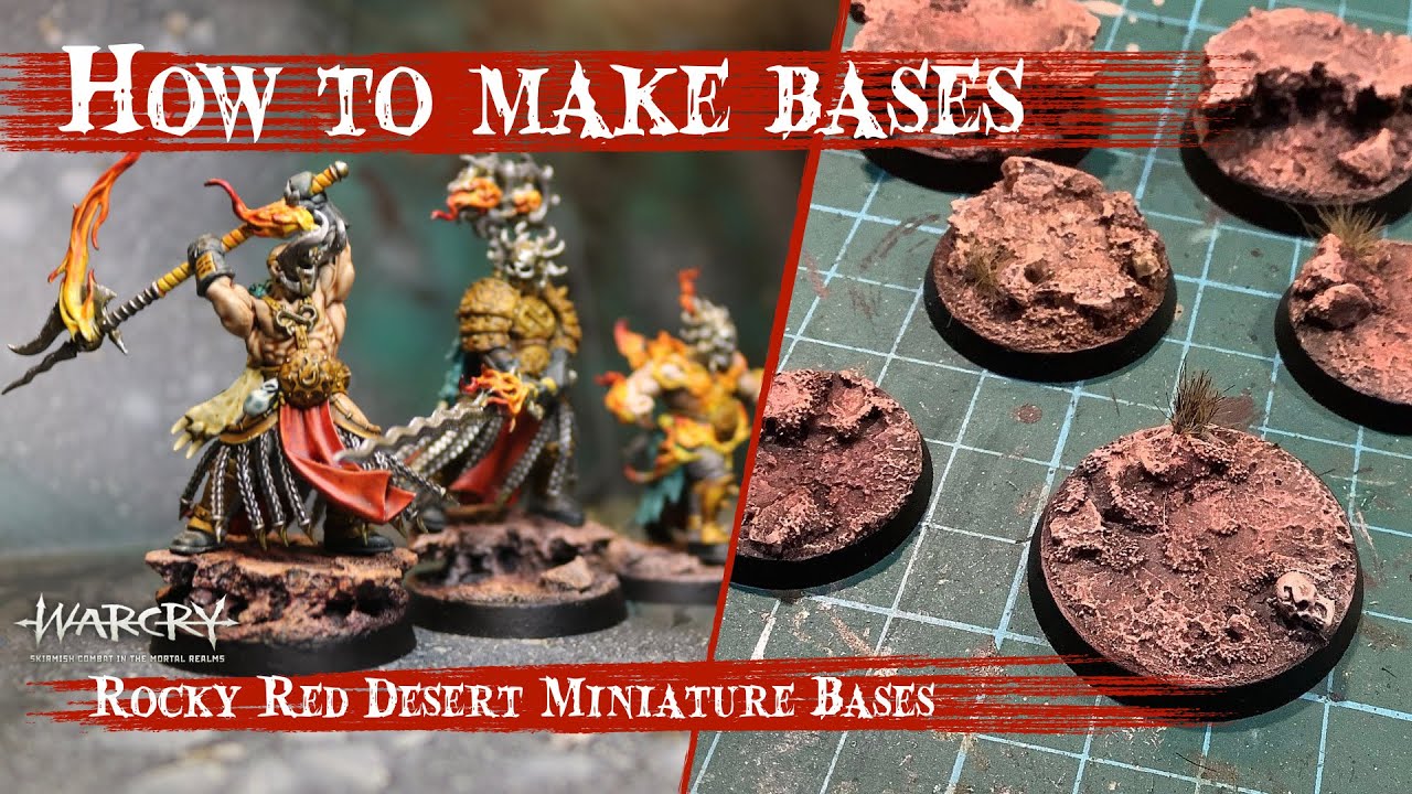 HOW TO MAKE ROCKY DESERT BASES FOR MINIATURES - Warhammer Warcry Miniature Basing - Mars Wastelands