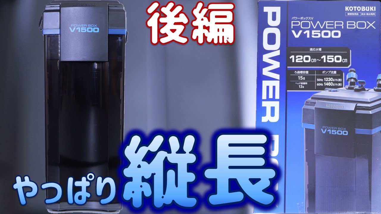 【外部式フィルター】コトブキ パワーボックスV1500後編！キスゴムの威力が増して噴水を楽しめるデザイン性が高いろ過器【ふぶきテトラ】