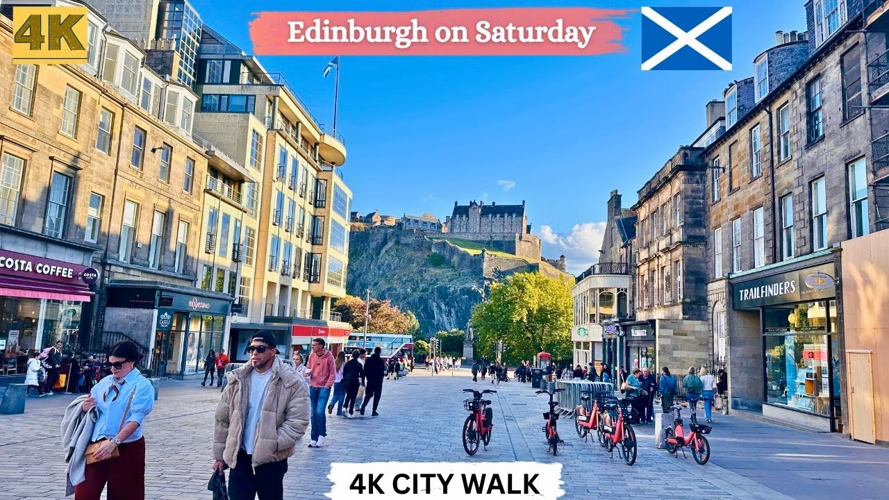 Autumn Walk in Edinburgh’s New Town | From Princes Street to St Andrew Square | Scotland tour in 4K