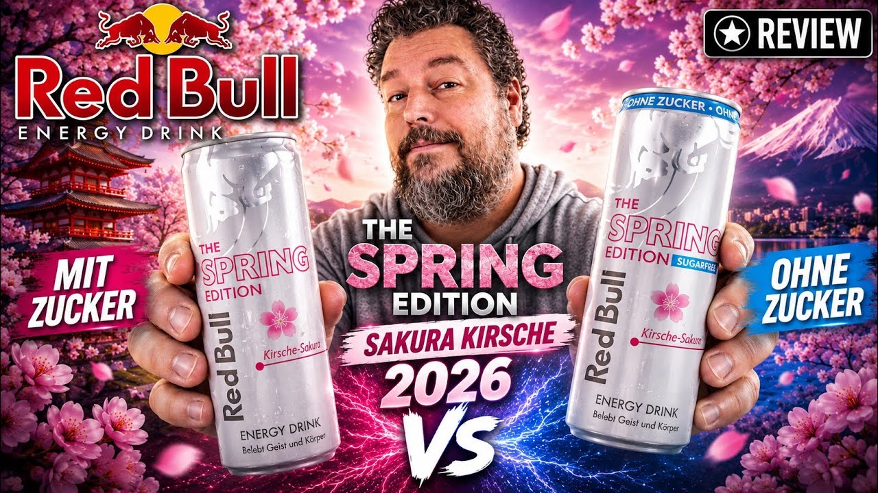 Red Bull The Spring Edition 2026 Kirsche Sakura mit und ohne Zucker Review und Test 