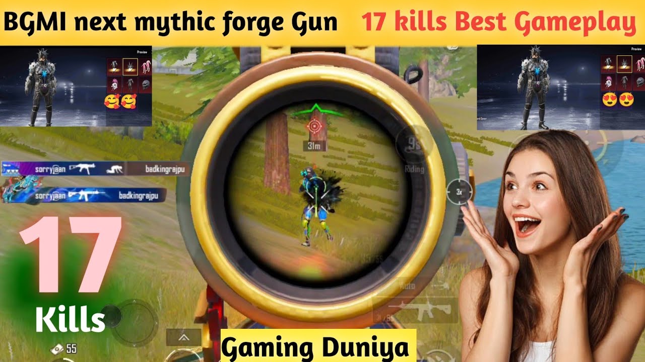 Bgmi Next mythic forge Upgrade Gun 100% confirmd | 17 kills Best Gameplay 