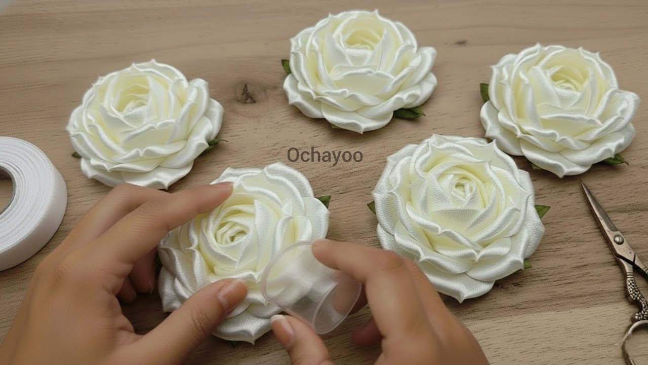 ​🤯You Won't Believe This!Easy Satin Ribbon Rose Flower Craft with simple tricks🤓