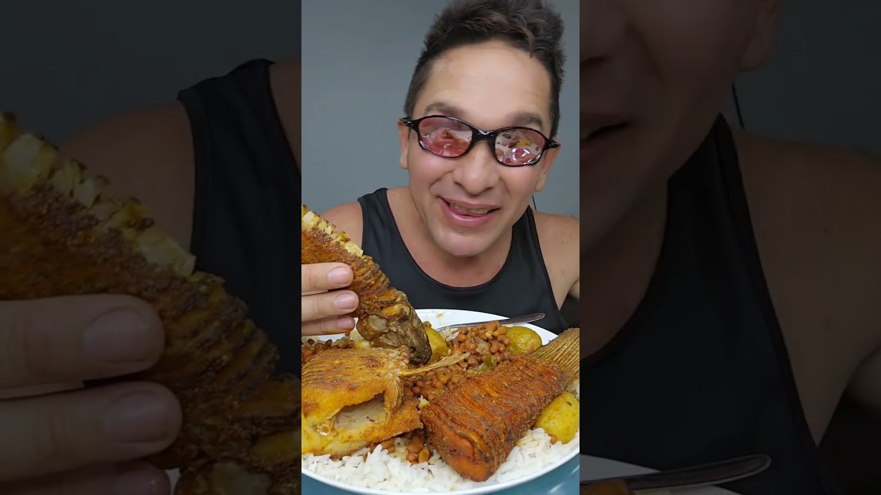 Peixe 🐟 #comida traíra frita #comida com arroz e feijão #comida 