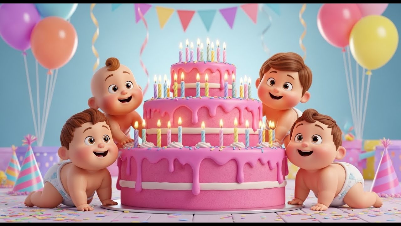 Мультик Happy Birthday 2026 🎉🎂 для малышей | Детские песни, весёлые танцы и музыка для детей