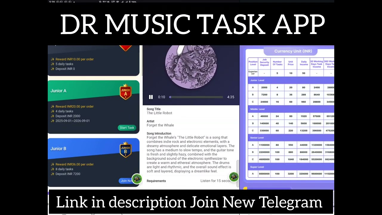 DR MUSIC TASK EARNING APP | LINK IN DESCRIPTION 