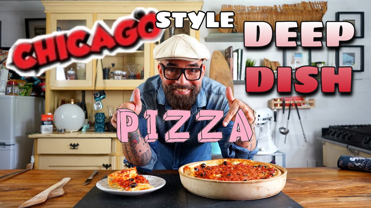 Chicago style deep dish pizza