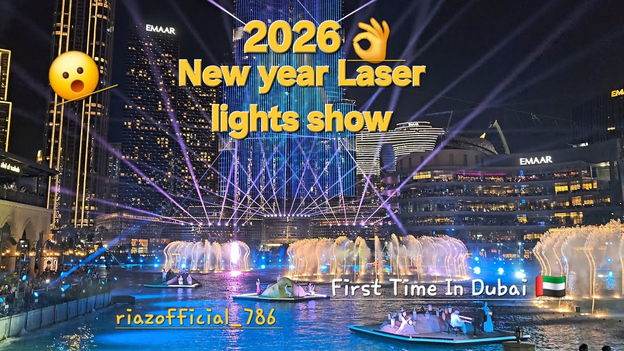 New Laser lights Show ✨️ New Year 2026 first time at Burj Khalifa Downtown Dubai UAE 🇦🇪 😀 amazing 