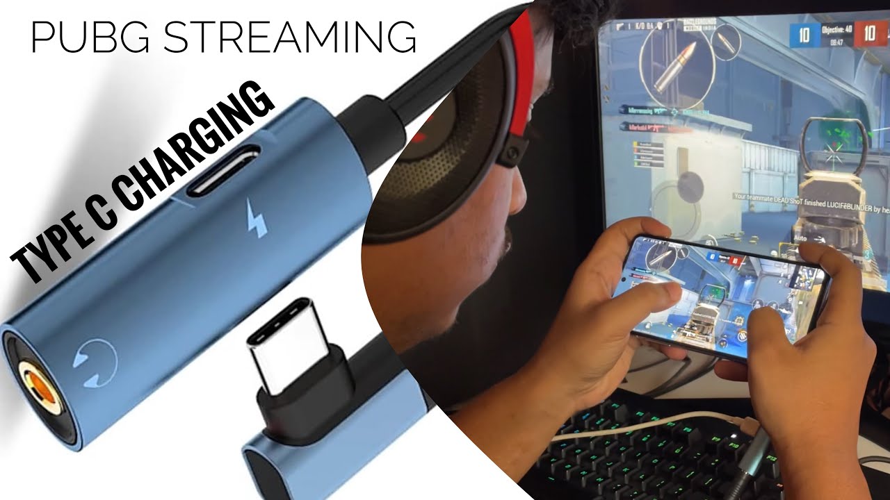 Best Type C to 3.5 mm Jack Audio With Charger For PUBG Streaming (ONEPLUS & MORE)