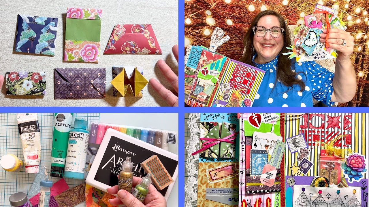 ⭐️ Mixed Media Junk Journal Origami Pockets & Envelopes⭐️