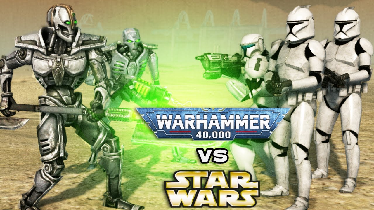 Necrons vs Clone Troopers - Warhammer 40k vs Star Wars | Men of War: Assault Squad 2