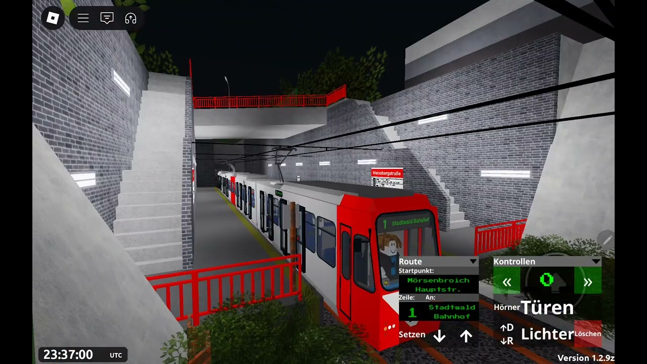 MVB Busse und Stadtbahn Roblox Line 1 von Stadtwald Bahnhof nach Mörsenbroich Hauptstr.