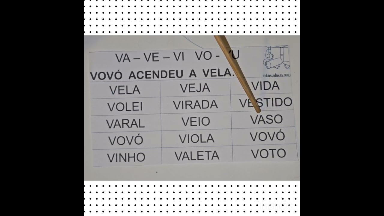 FICHA DE LEITURA COM A CONSOANTE  V !