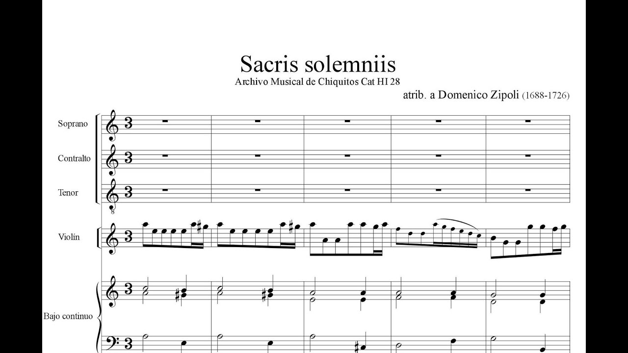 Zipoli, Domenico (1688 - 1726) Sacris Solemniis