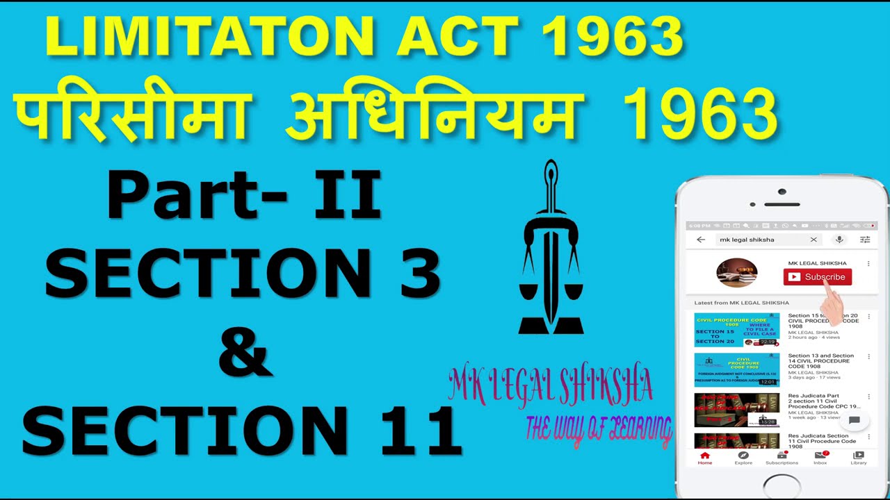 limitation act section 3 to section 5