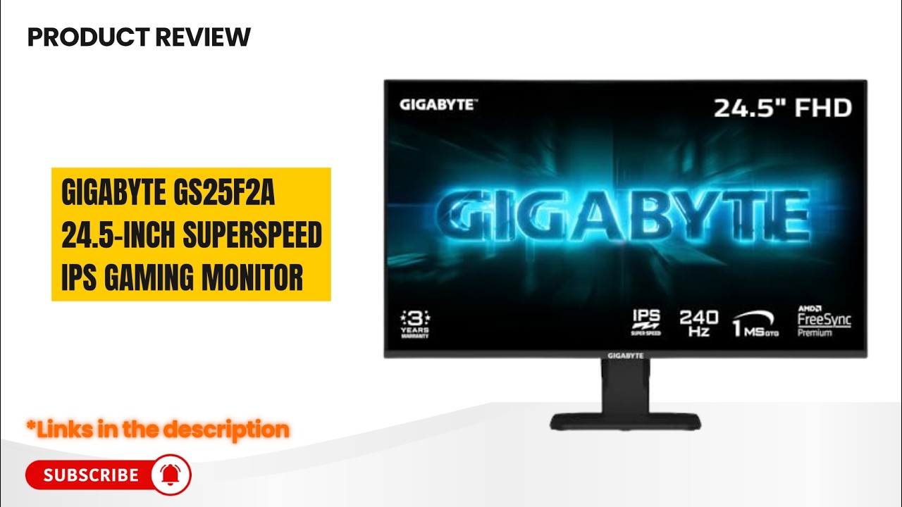 Обзор игрового монитора GIGABYTE GS25F2A 24,5 дюйма | 240 Гц, 1 мс GTG, FHD IPS, AMD FreeSync Pre...