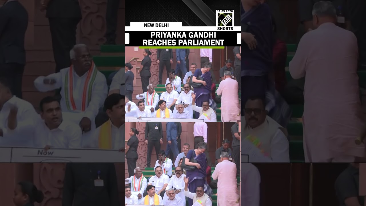 Congress MP Priyanka Gandhi reaches parliament to attend second phase of Budget session 2026
