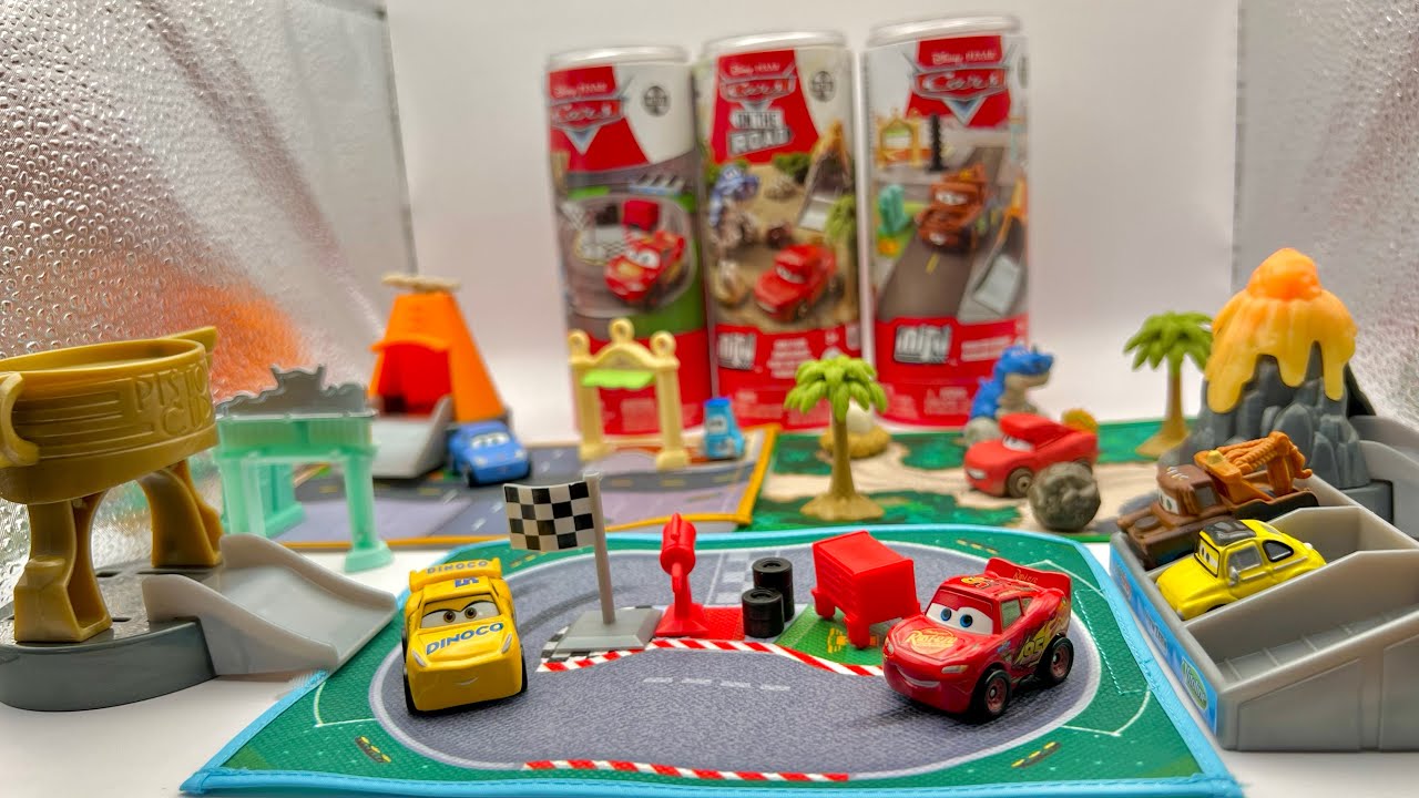Mini Racers On-The-Go Playmats - Dino Park, Radiator Springs, & Piston Cup | Unboxing & Review