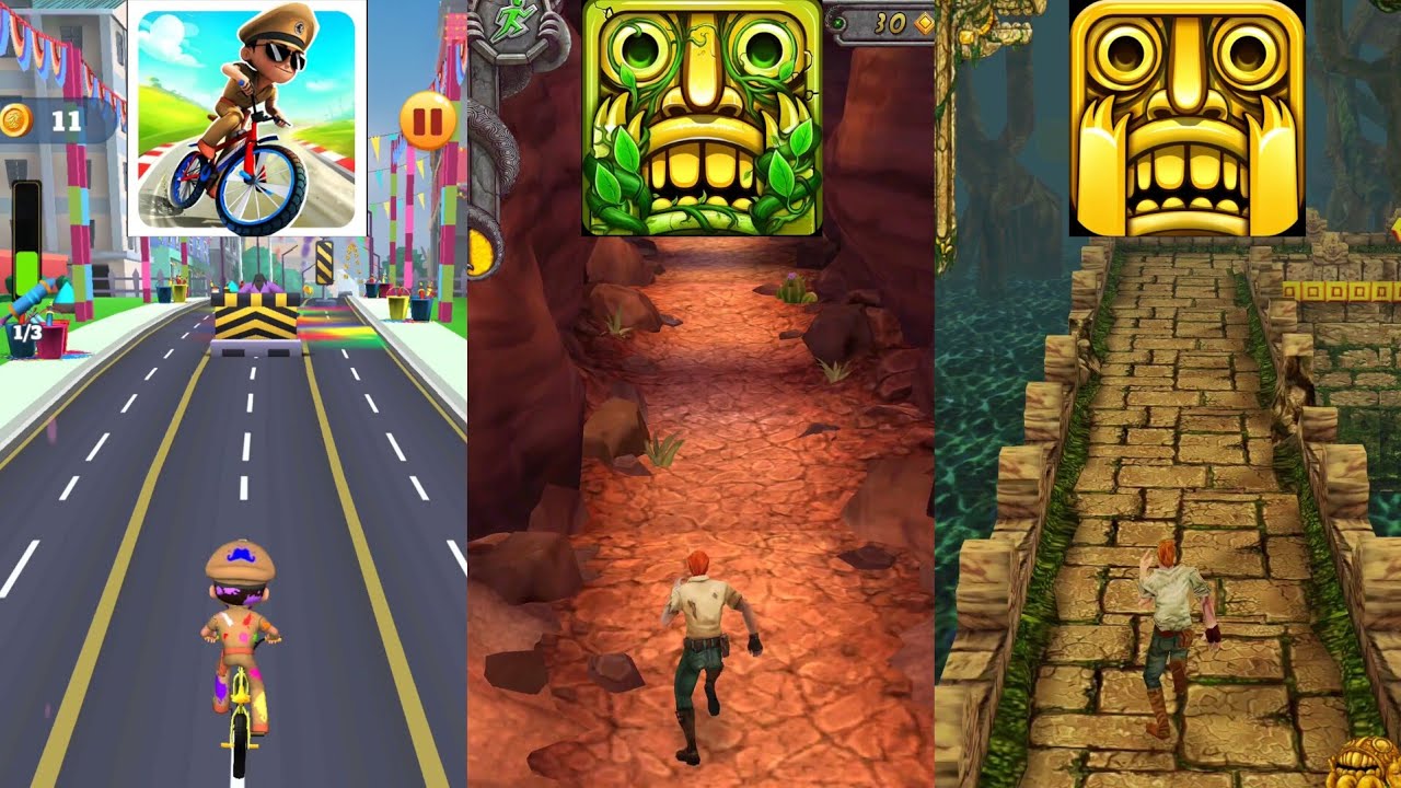 Little Singham Cycle Race 🆚  Temple Run 2 🆚  Temple Run New Update