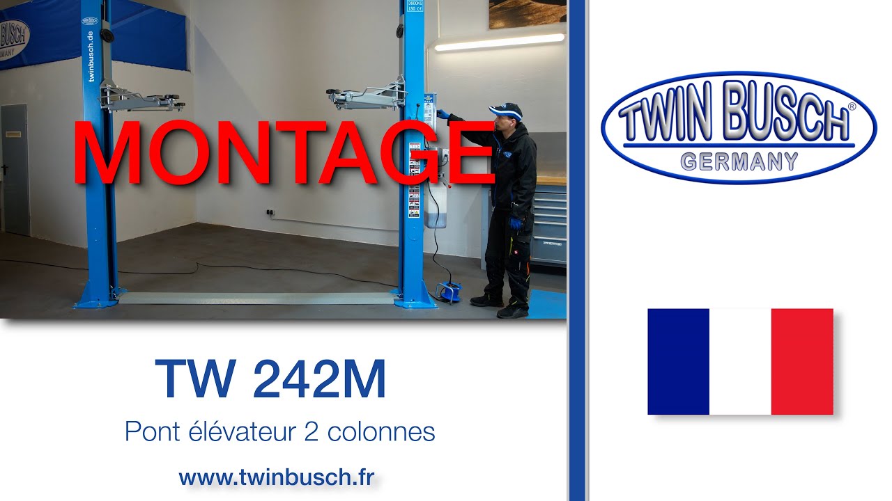 Montage du pont élévateur à deux colonnes TW 236M / TW 242M de TWIN BUSCH®