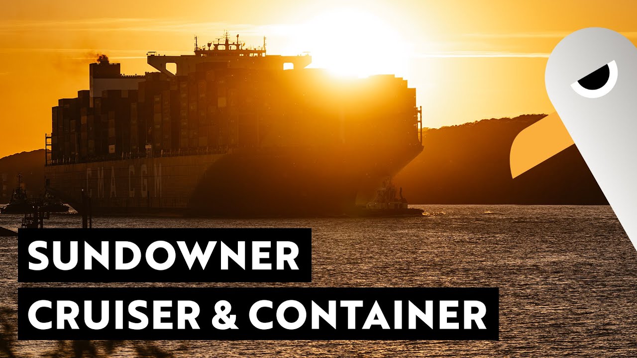 Sundowner ☀️ AIDAsol Sail Away 🚢 400 m Containerriese CMA CGM VASCO DE GAMA