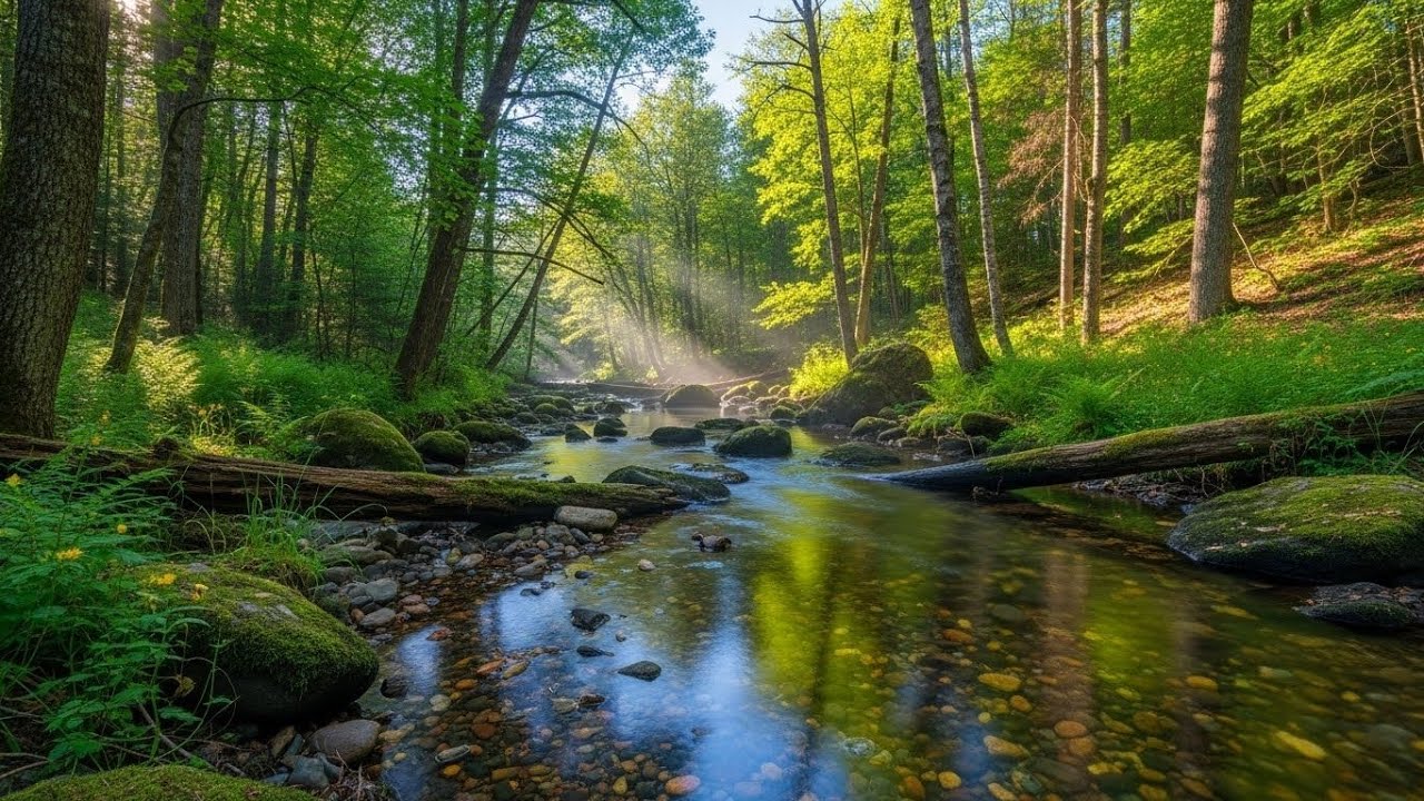 Forest Stream River 🌲🌊 Gentle Flowing Water for Sleep and Meditation #2758