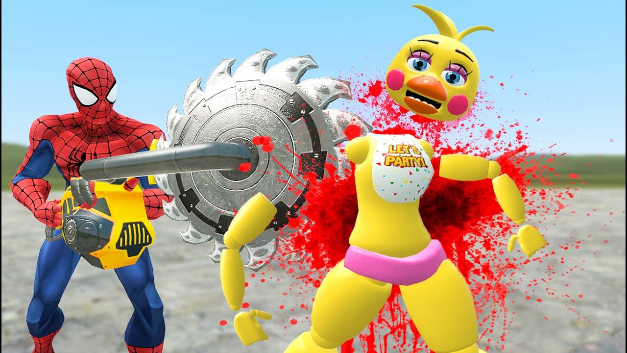 SPIDERMAN KILLS TOY CHICA! (Gmod FNAF Sandbox Funny Moments) Garry's Mod