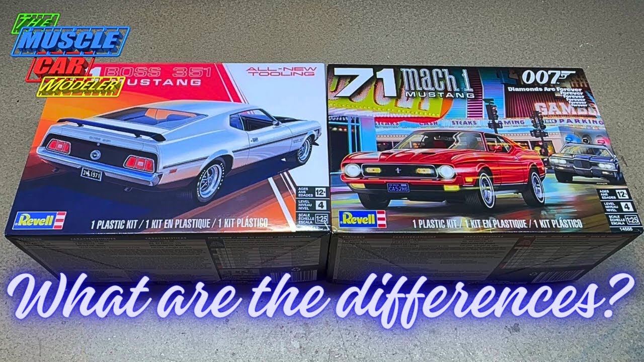 Revell 1971 Ford Mustang Boss 351 and Mach1 kit contents