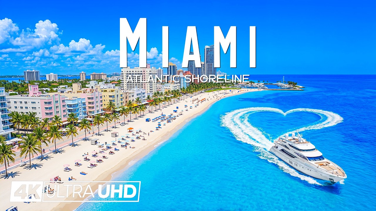 [4K] Miami 2026 🇺🇸 Explore Atlantic Beaches & Coastal City Views with Deep House Chill