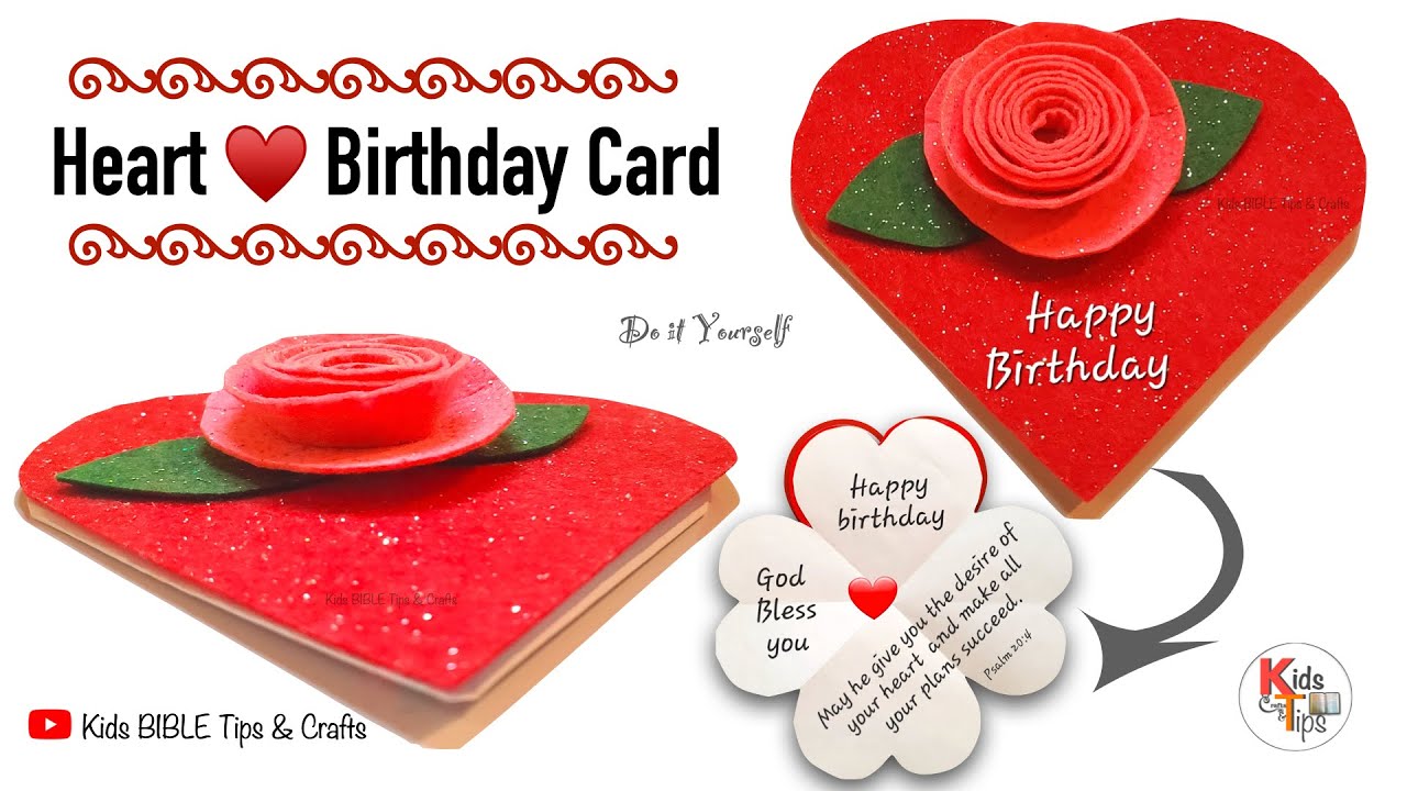 How to make a Beautiful Birthday Card | Heart Birthday Card | DIY Birthday Card