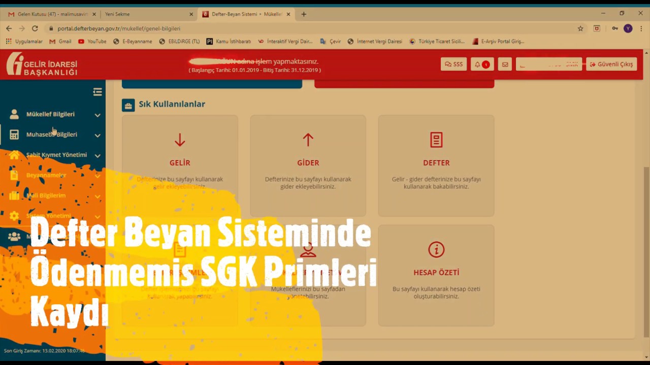 Defter beyan Sisteminde   &Ouml;denmemiş SGK Primleri Kaydı #muhasebe #defterbeyan #sgk