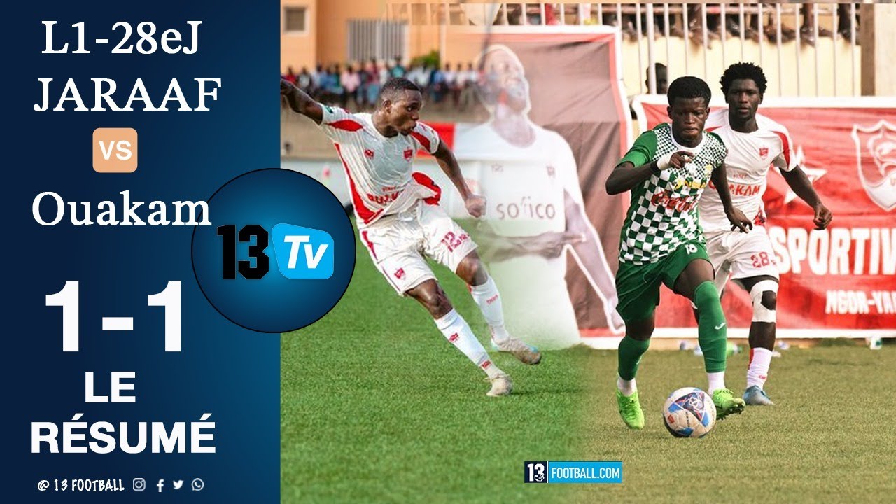 L1-28J: LEADER DU CHAMPIONNAT, LE JARAAF  TENU EN ECHEC PAR  L' US OUAKAM(1-1)