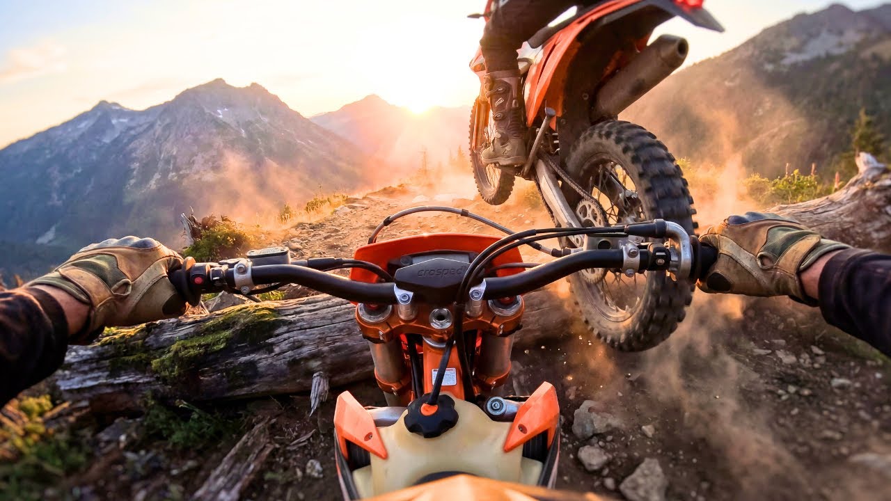 Enduro Hard Sunset Riding Mountain POV Ride 4K