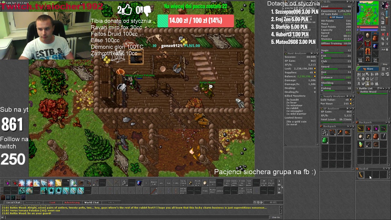 Tibia Hunting Horn i ten profit na tym lvl xd