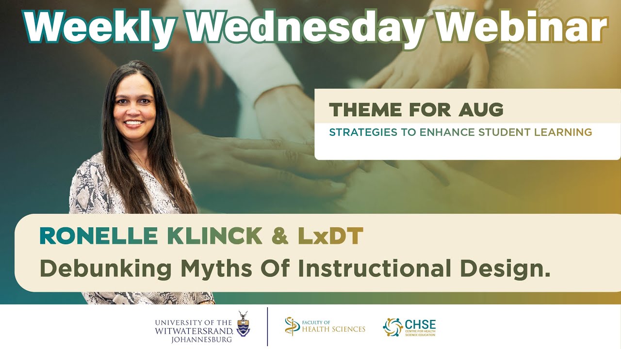 CHSE Weekly Wednesday Webinar Debunking Myths Of Instructional Design