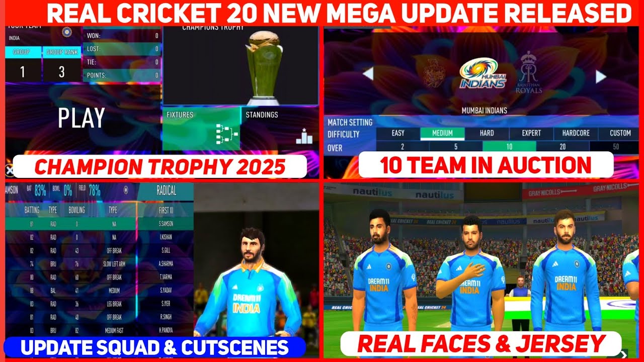 Real Cricket 20 New Update Released | 10 Team In Auction,Real Jersey & Faces | Real Cricket 25 Game