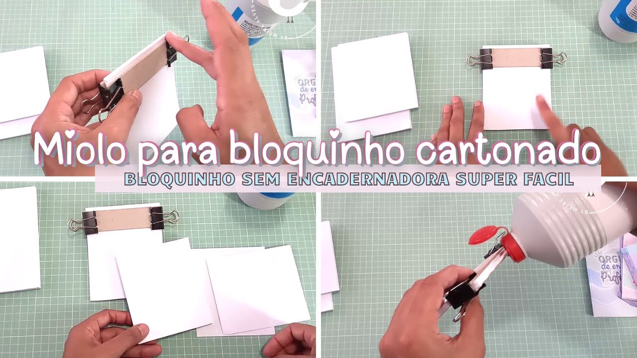 Como fazer miolo para bloquinho cartonado sem encadernadora e sem prensa