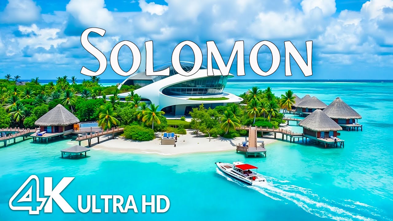 Solomon Islands 4K – Crystal Lagoons, Coral Reefs & South Pacific Paradise | Relaxing Music