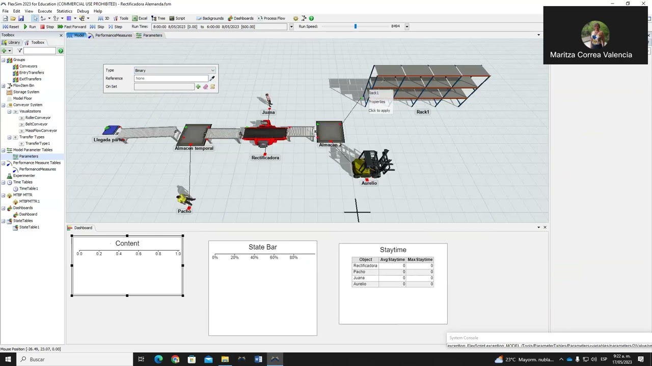 Explicacion de EXPERIMENTER Flexsim v. 23.1