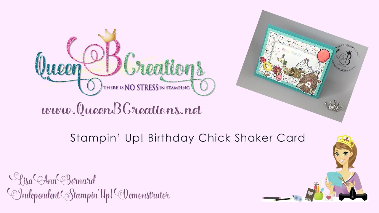 Stampin Up Hey Birthday Chick Shaker Card