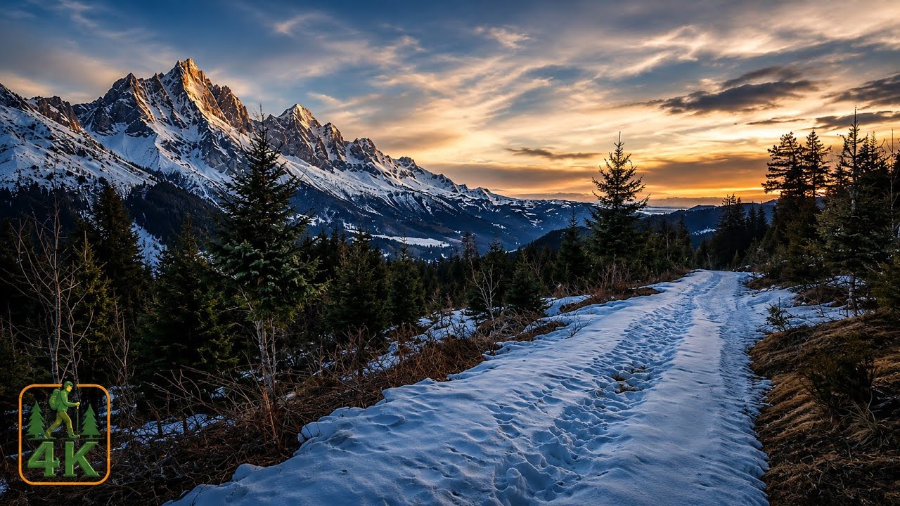 4K | MARCHE RELAXANTE avec Paysages de MONTAGNES et FORÊT
