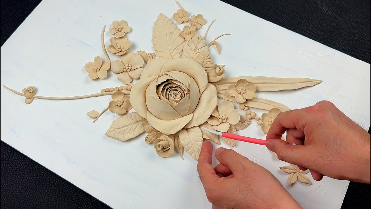 DIY Clay Floral Wall Hanging | Realistic Petal Shaping Techniques